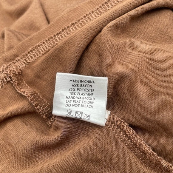 Kittenish Brown Rayon Mock Turtleneck Lightweight S Chocolate Mocha Long Sleeve - Picture 7 of 8